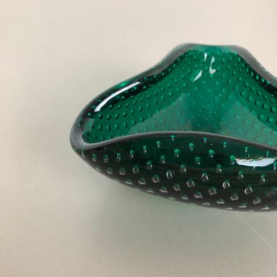 Green Murano Glass Bullicante Bowl or Ashtray, Italy, 1970s-QZ-1114561