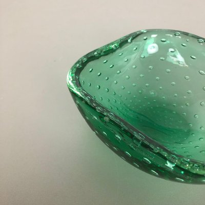 Green Murano Glass Bullicante Bowl or Ashtray, Italy, 1970s-QZ-1114564