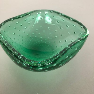 Green Murano Glass Bullicante Bowl or Ashtray, Italy, 1970s-QZ-1114564