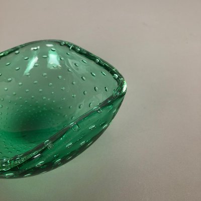 Green Murano Glass Bullicante Bowl or Ashtray, Italy, 1970s-QZ-1114564