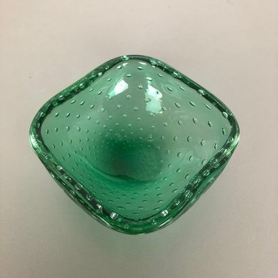 Green Murano Glass Bullicante Bowl or Ashtray, Italy, 1970s-QZ-1114564