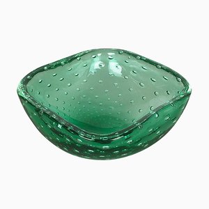 Green Murano Glass Bullicante Bowl or Ashtray, Italy, 1970s-QZ-1114564