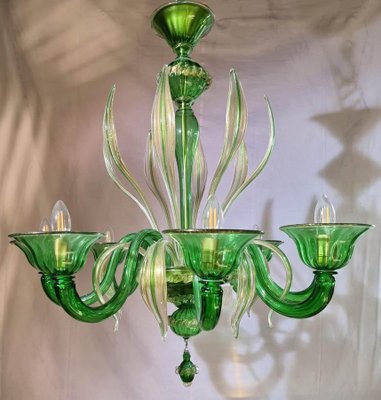 Green Murano Glass Chandelier, Venice, 1990s-MBH-1032555