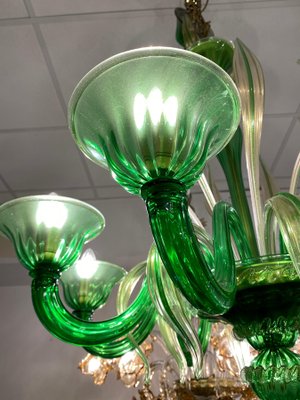 Green Murano Glass Chandelier, Venice, 1990s-MBH-1032555