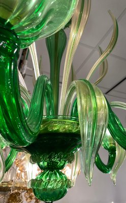 Green Murano Glass Chandelier, Venice, 1990s-MBH-1032555