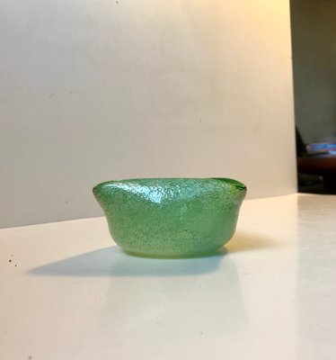 Green Murano Glass Dish with Frothy Bubbles, 1970s-LCR-772234