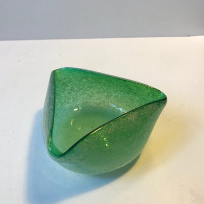 Green Murano Glass Dish with Frothy Bubbles, 1970s-LCR-772234