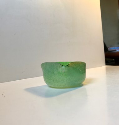 Green Murano Glass Dish with Frothy Bubbles, 1970s-LCR-772234