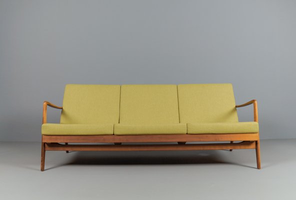 Green New Upholstery Adjustable Scandinavian Sofa, 1960s-KQB-1758431