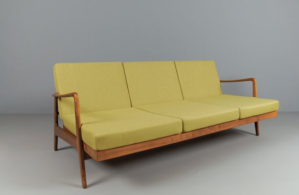 Green New Upholstery Adjustable Scandinavian Sofa, 1960s-KQB-1758431