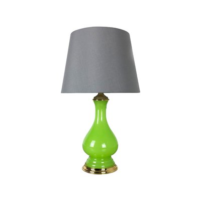 Green Opaline Murano Glass Table Light by Cenedese Vetri, 1960s-QZ-1143239