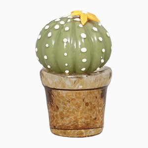 Green & Orange Murano Art Glass Cactus Plant, 1990-UH-1259379