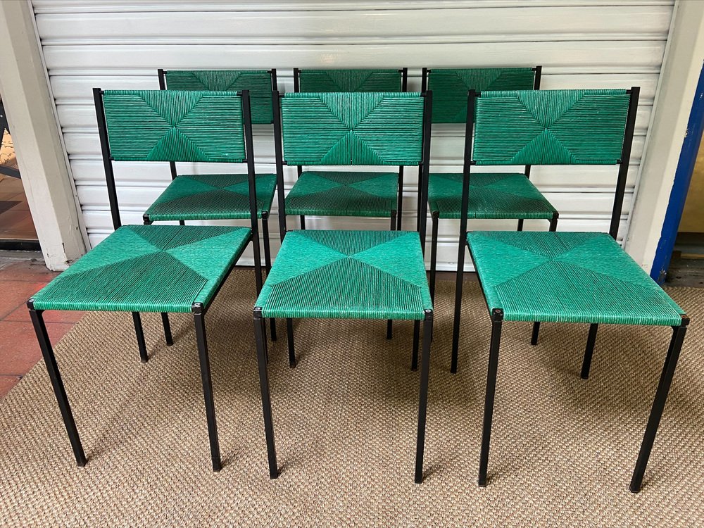 Green Pallis 150 Chair by Giandomenico Belotti for Alias, 1950s, Set of 6