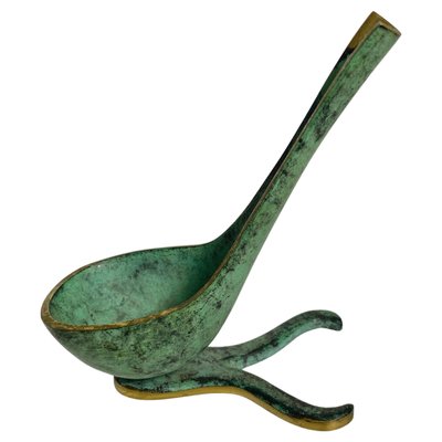 Green Pipe Holder in Patinated Bronze attributed to Walter Bosse, USA, 1960s-UR-1372239