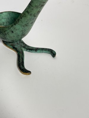 Green Pipe Holder in Patinated Bronze attributed to Walter Bosse, USA, 1960s-UR-1372239