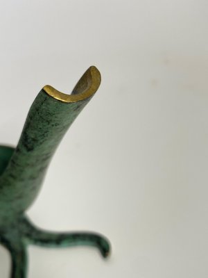 Green Pipe Holder in Patinated Bronze attributed to Walter Bosse, USA, 1960s-UR-1372239