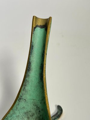 Green Pipe Holder in Patinated Bronze attributed to Walter Bosse, USA, 1960s-UR-1372239