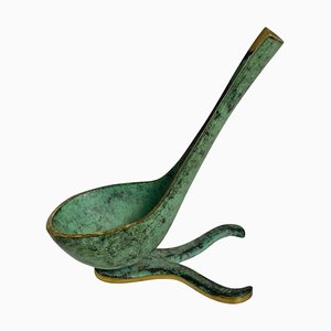 Green Pipe Holder in Patinated Bronze attributed to Walter Bosse, USA, 1960s-UR-1372239