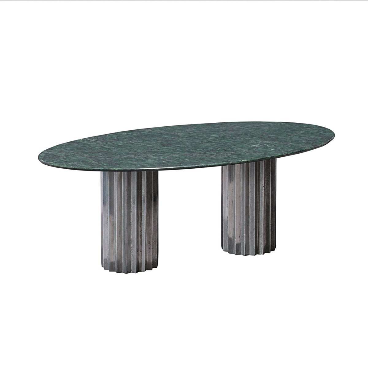 Green Serpentine Marble and Cast Aluminum Doris Dining Table by Fred & Juul