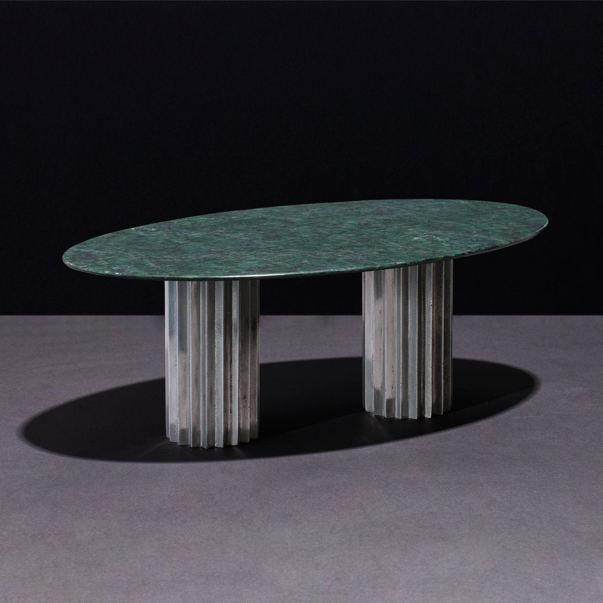 Green Serpentine Marble and Cast Aluminum Doris Dining Table by Fred & Juul