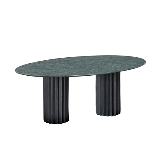 Green Serpentino Marble and Cast Blackened Bronze Doris Dining Table by Fred & Juul