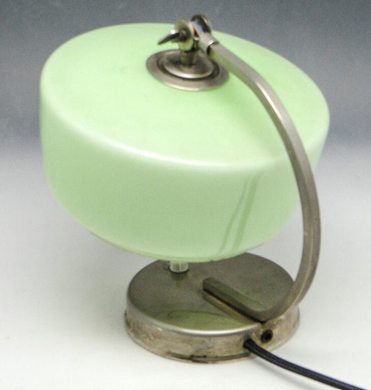 Green & Silver Mid-Century Bedside Lamp, 1950s