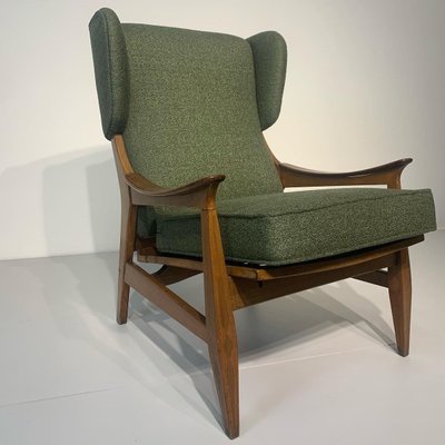 Green Terry Cloth Armchair, 1950s-KCF-910617