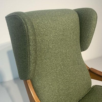 Green Terry Cloth Armchair, 1950s-KCF-910617