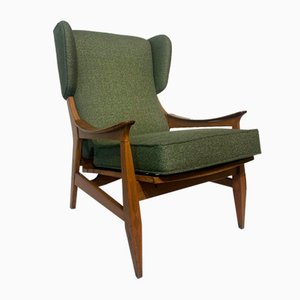 Green Terry Cloth Armchair, 1950s-KCF-910617