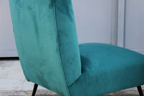 Green Velvet Lounge Chairs by Gigi Radice for Minotti, 1950s, Set of 2-EH-807406