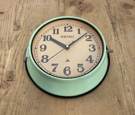 Green Wall Clock from Seiko Navy, 1970s-CGF-1169785