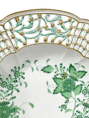 Green Wall Decoration Plates in Porcelain, Set of 2-UCH-1224443