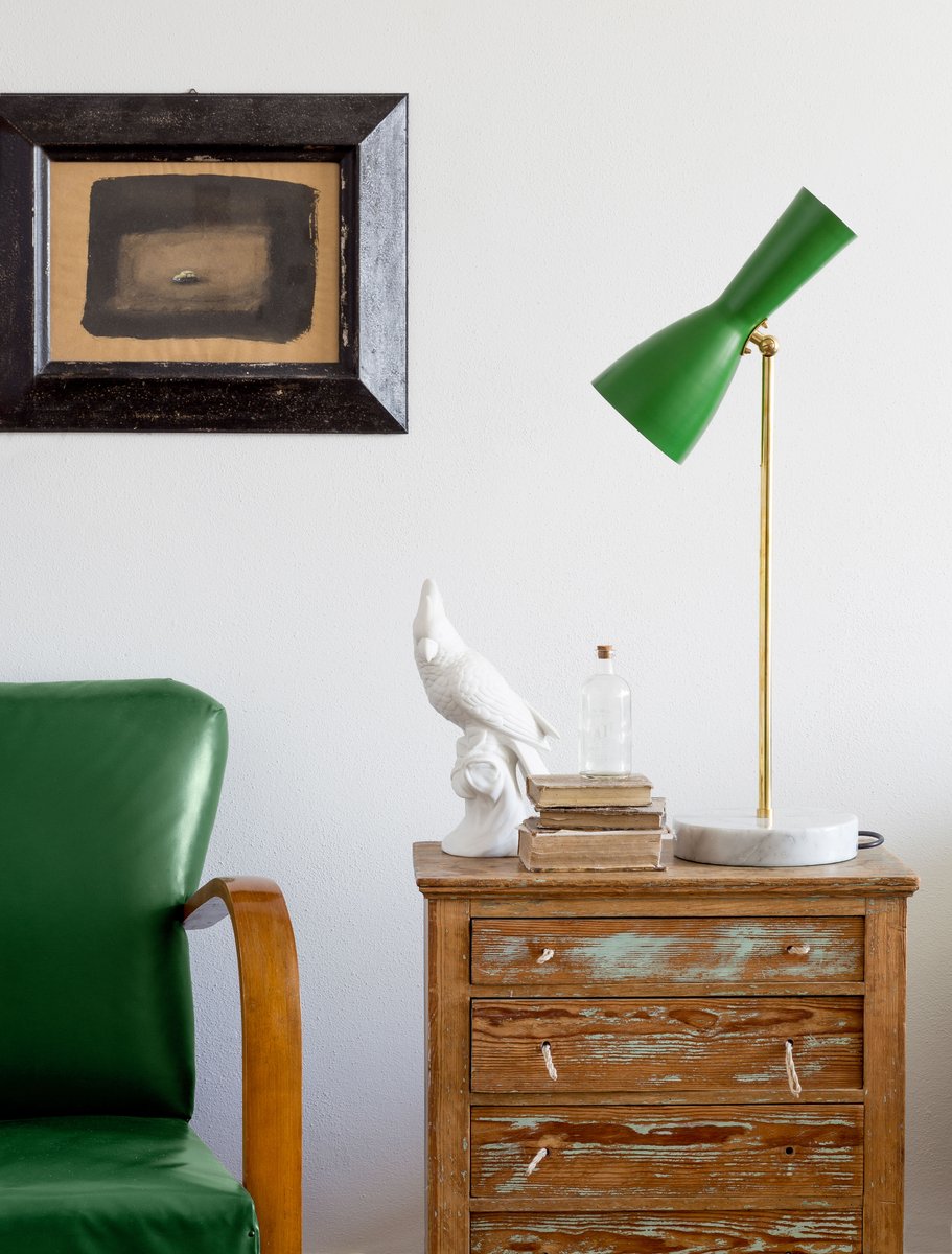 Green Wormhole Table Lamp by Simone Calcinai for Brass Brothers