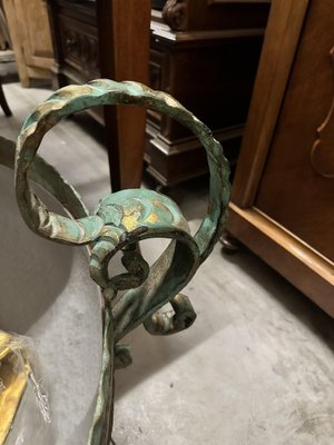 Green Wrought Iron Bracere Planter, 1970s-BNU-1751878