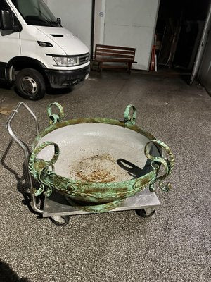 Green Wrought Iron Bracere Planter, 1970s-BNU-1751878