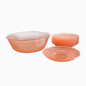 Greifswald Bowl Set by Wilhelm Wagenfeld for Vereinigte Lausitzer Glaswerke, 1930s, Set of 7-OV-625676