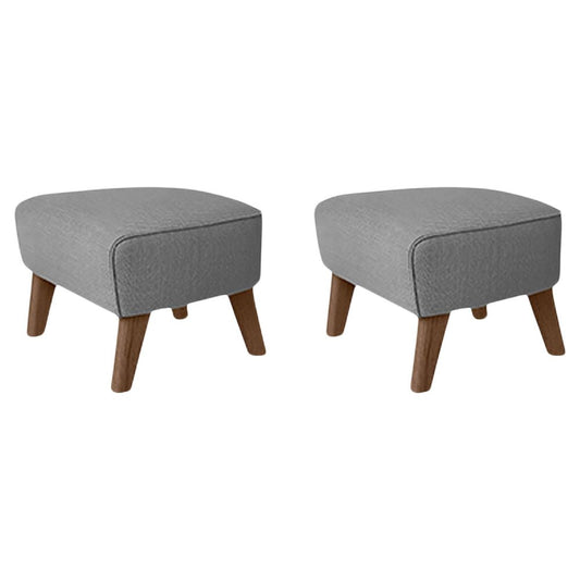 Grey and Smoked Oak Raf Simons Vidar 3 My Own Chair Footstool by Lassen, Set of 2