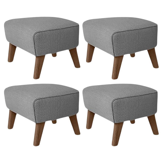 Grey and Smoked Oak Raf Simons Vidar 3 My Own Chair Footstools by Lassen, Set of 4