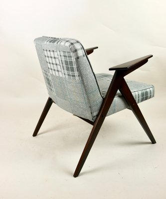 Grey-Blue Chequered Bunny Armchair by Józef Chierowski, 1970s-UJQ-1098203