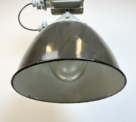 Grey Cast Aluminium Explosion Proof Lamp with Enameled Shade from Elektrosvit, 1970s-CGF-1718328