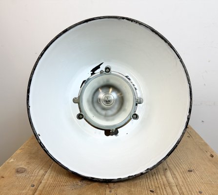 Grey Cast Aluminium Explosion Proof Lamp with Enameled Shade from Elektrosvit, 1970s-CGF-1718328