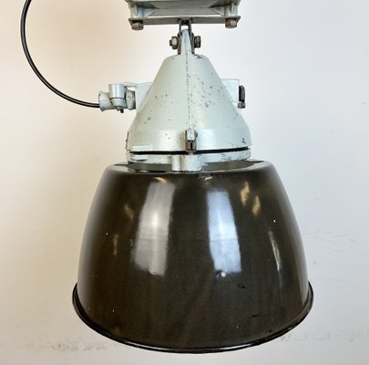 Grey Cast Aluminium Explosion Proof Lamp with Enameled Shade from Elektrosvit, 1970s-CGF-1718328