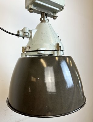 Grey Cast Aluminium Explosion Proof Lamp with Enameled Shade from Elektrosvit, 1970s-CGF-1718328