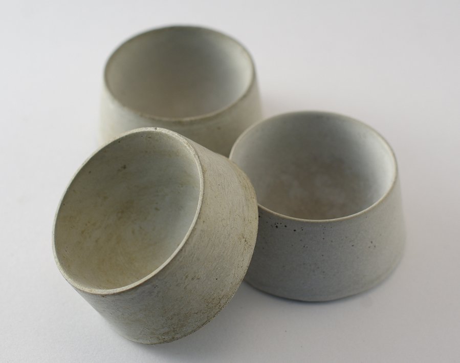 Grey Egg Cups by Ulf Neumann for rohes wohnen, Set of 3