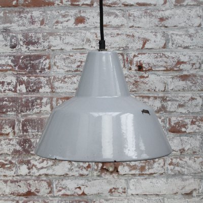 Grey Enamel Vintage Industrial Hanging Lamp from Philips-BLS-821521