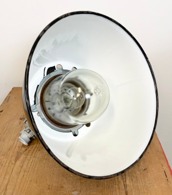 Grey Explosion Proof Lamp with Black Enameled Shade from Elektrosvit, 1970s-CGF-1167584