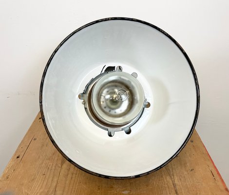 Grey Explosion Proof Lamp with Black Enameled Shade from Elektrosvit, 1970s-CGF-1167584