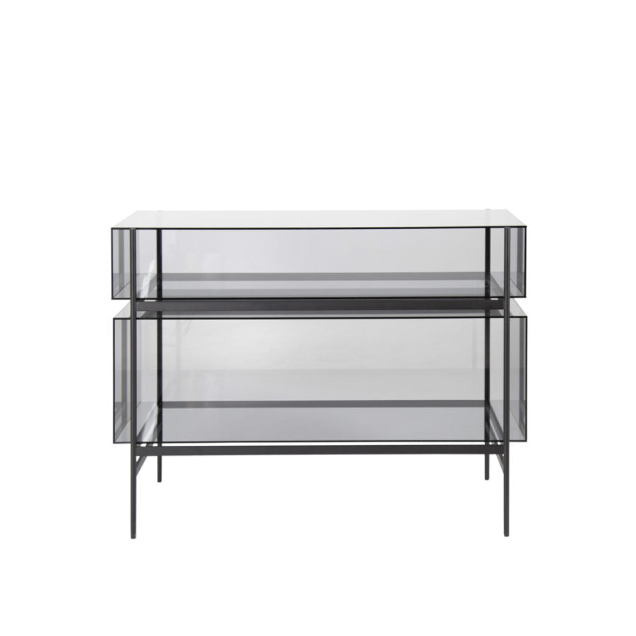 Lyn Extended - Glass Sideboard by Pulpo #grey/black