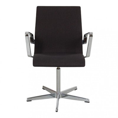 Grey Fabric and Chrome Frame Oxford Armchair by Arne Jacobsen-MTD-1400357