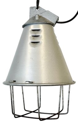 Grey Industrial Aluminium Cage Pendant Lamp, 1970s-CGF-1746393